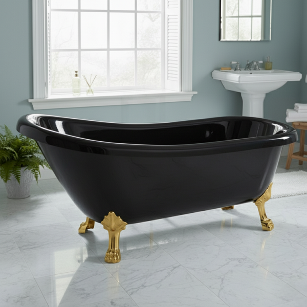 170 x 70 AYAKLI KÜVET SİYAH - ALTIN