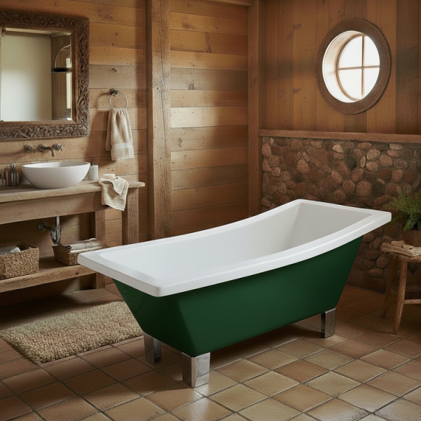 172 x 76 AYAKLI KÜVET YEŞİL BEYAZ