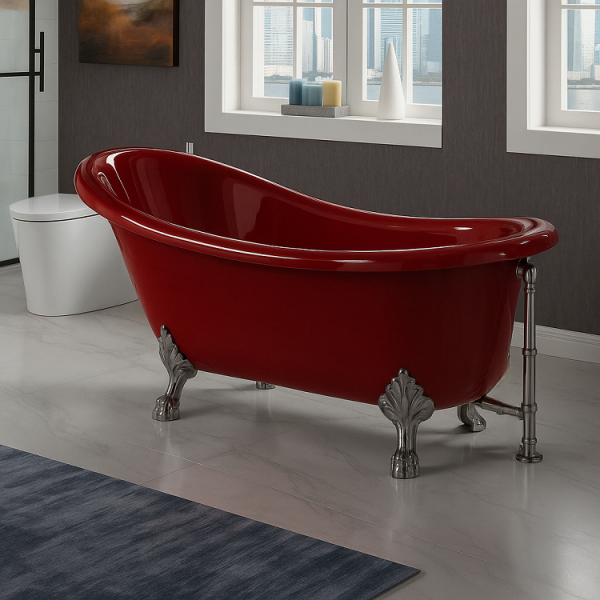 172 x 80 AYAKLI KÜVET KIRMIZI