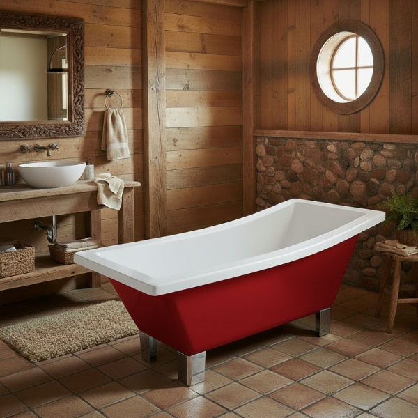 172 x 76 AYAKLI KÜVET KIRMIZI BEYAZ