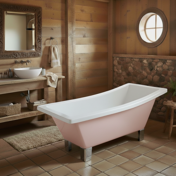 172 x 76 AYAKLI KÜVET PEMBE BEYAZ