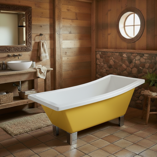 172 x 76 AYAKLI KÜVET SARI BEYAZ