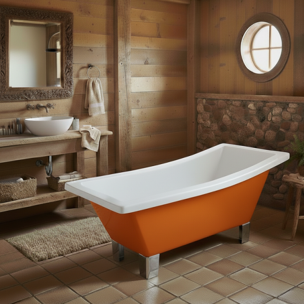 172 x 76 AYAKLI KÜVET TURUNCU BEYAZ