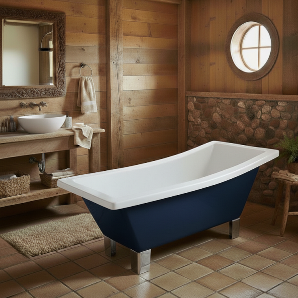 172 x 76 AYAKLI KÜVET SAFİR MAVİ BEYAZ