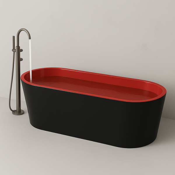 176 x 80 BAĞIMSIZ KÜVET SİYAH KIRMIZI