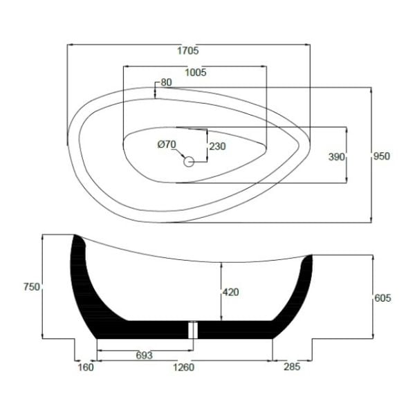172 x 96 BAĞIMSIZ KÜVET KIRMIZI