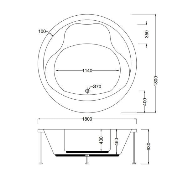 180 CM YUVARLAK PANELLİ JAKUZİ