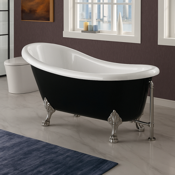 172 x 80 AYAKLI KÜVET SİYAH BEYAZ