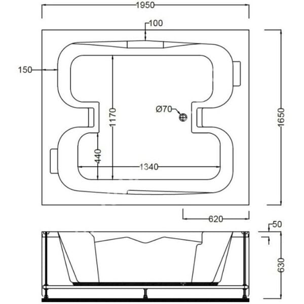 195 x 165 DÖRT KİŞİLİK PANELLİ JAKUZİ