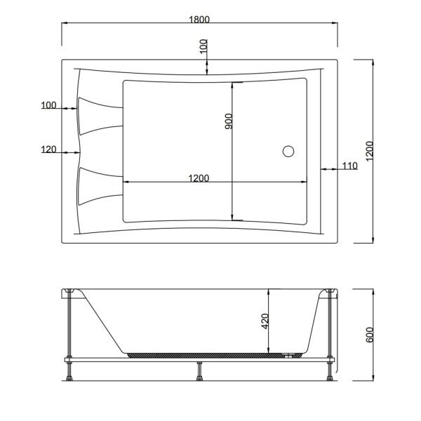 180 x 120 İKİ KİŞİLİK PANELLİ JAKUZİ