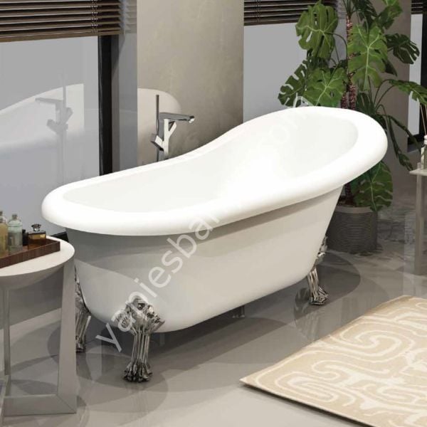 172 x 80 AYAKLI KÜVET BEYAZ KROM