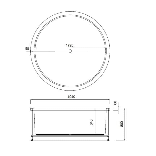 194 CM YUVARLAK JAKUZİ KÜVET