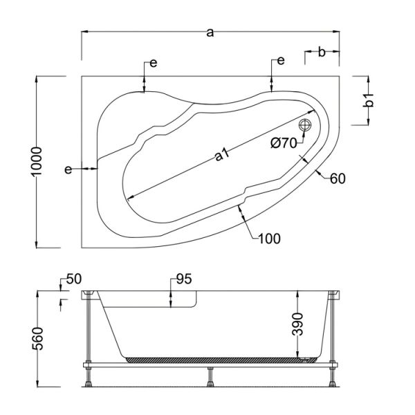 160 X 100 OVAL KÜVET LÜX SOL SANTHOS