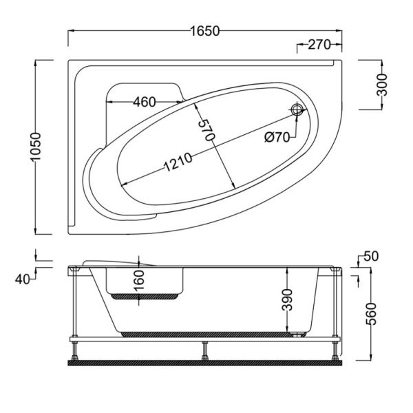 165 X 105 OVAL KÜVET LÜX SAĞ LUXOR