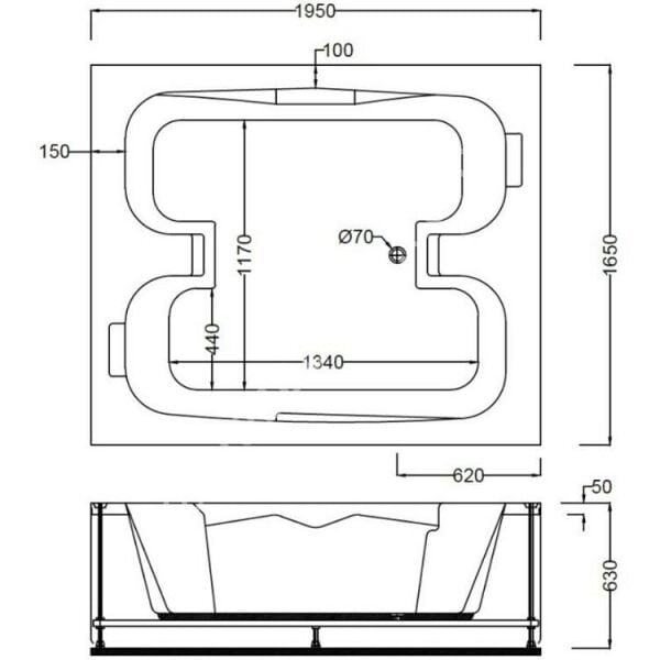 195 x 165 DÖRT KİŞİLİK GRİ PANELLİ JAKUZİ