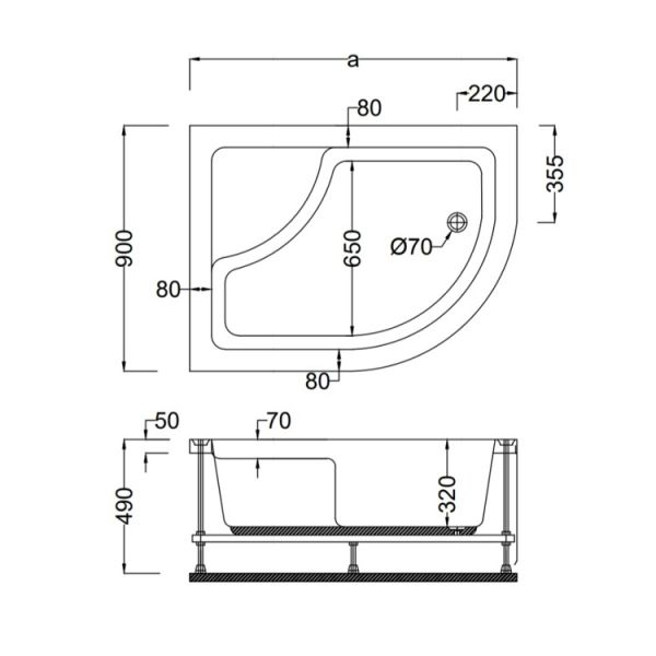 150 X 90 MİNİ KÜVET LÜX SOL