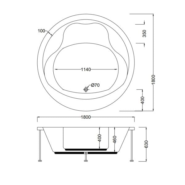 180 CM YUVARLAK JAKUZİ