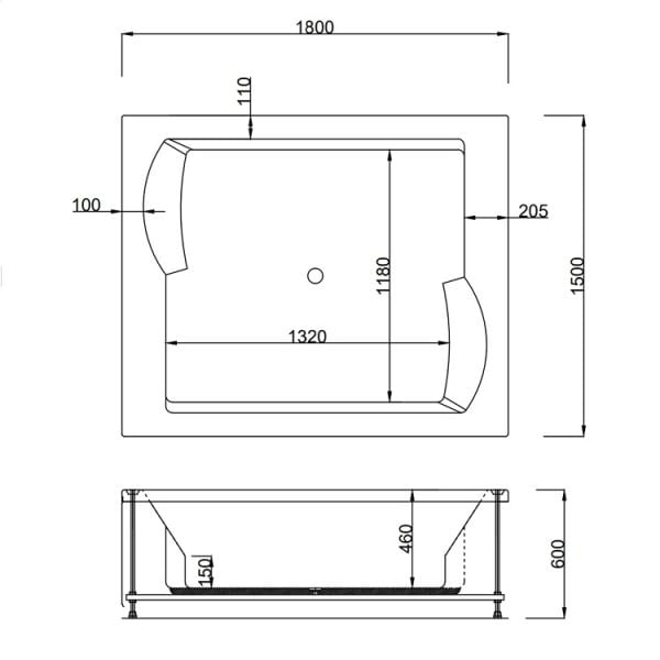 180 X 150 ÇİFT KİŞİLİK JAKUZİ