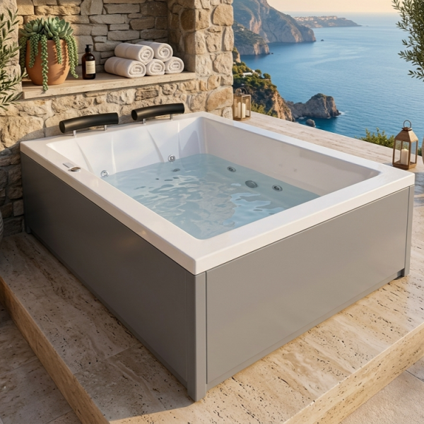 180 x 120 İKİ KİŞİLİK GRİ PANELLİ JAKUZİ