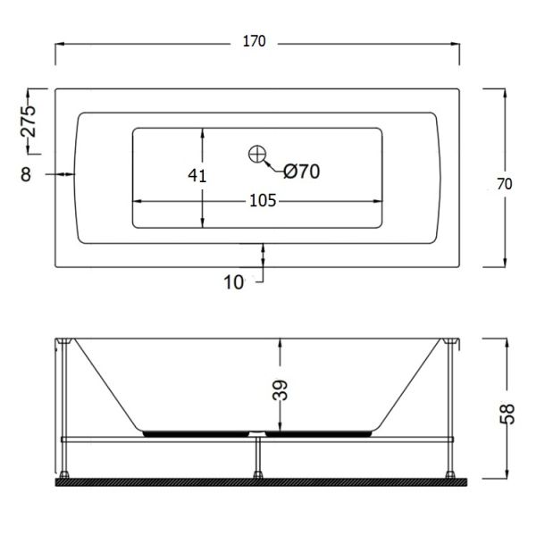 170x70 Jakuzi Dikdörtgen Tek Kişilik Zeugma